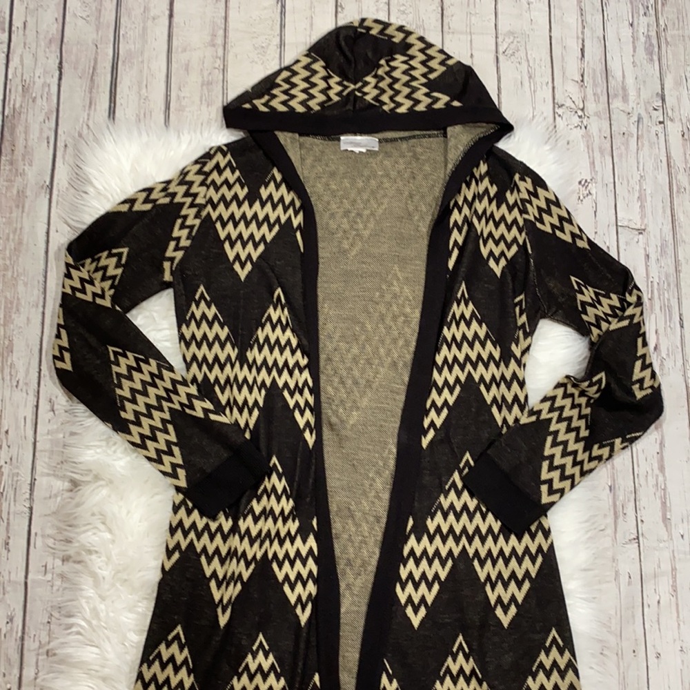 Allison Brittney Chevron Open Front Cardigan sz L